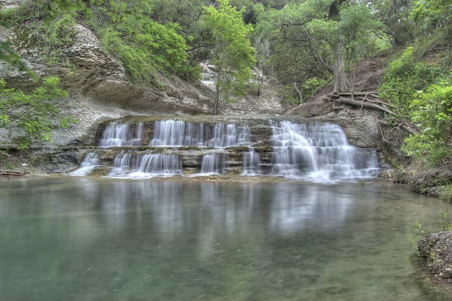 Waterfall at Chalk Ridge Falls Park in College Station