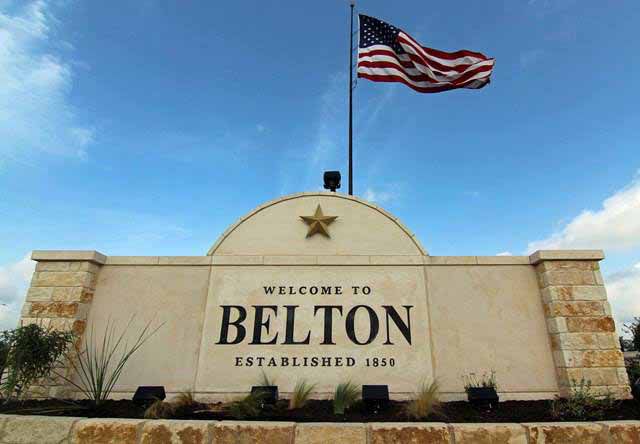 Belton TX welcome sign