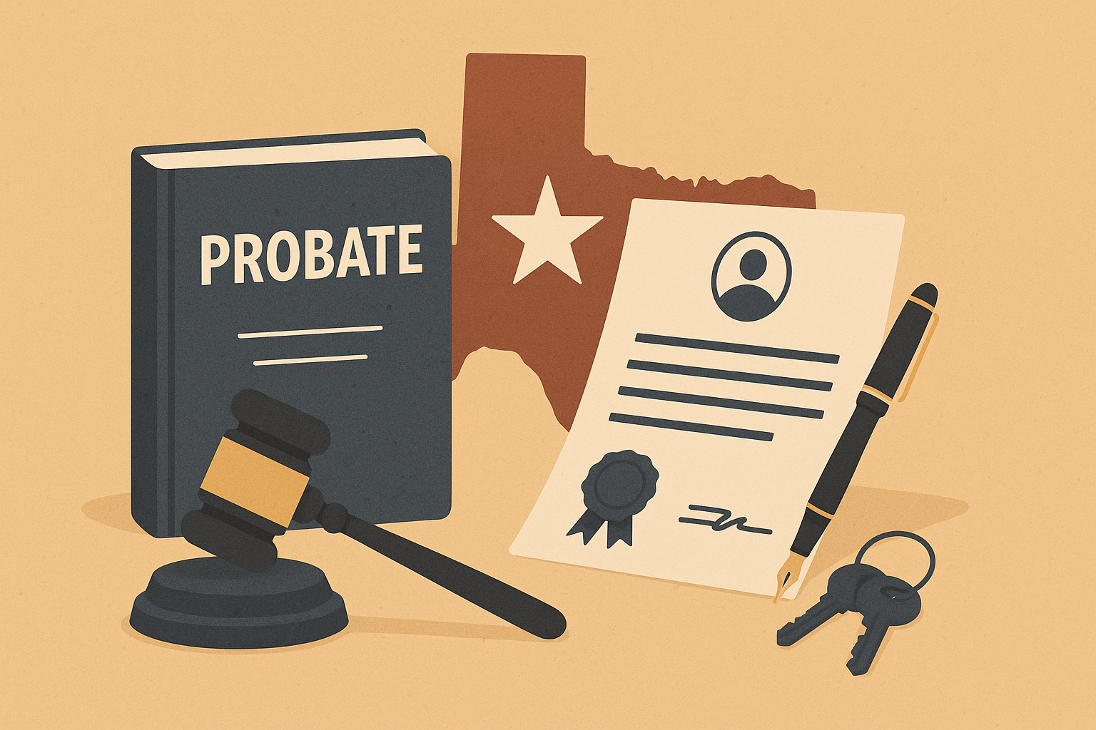 A book, will, and keys involved in a Texas probate case