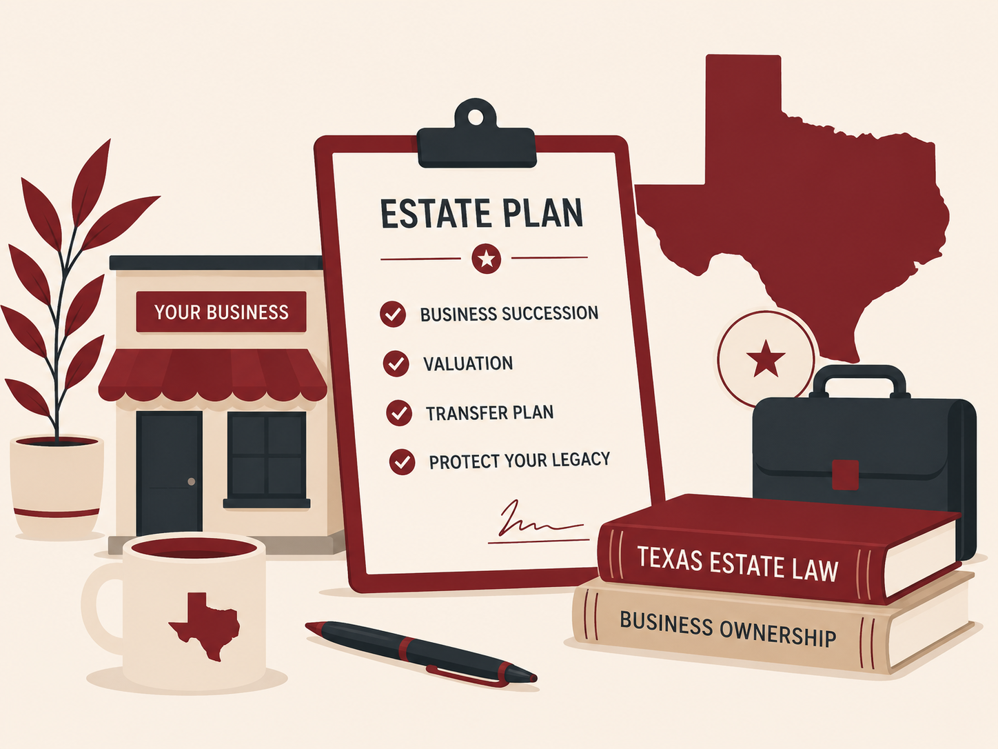 A Texas estate plan and business storefront