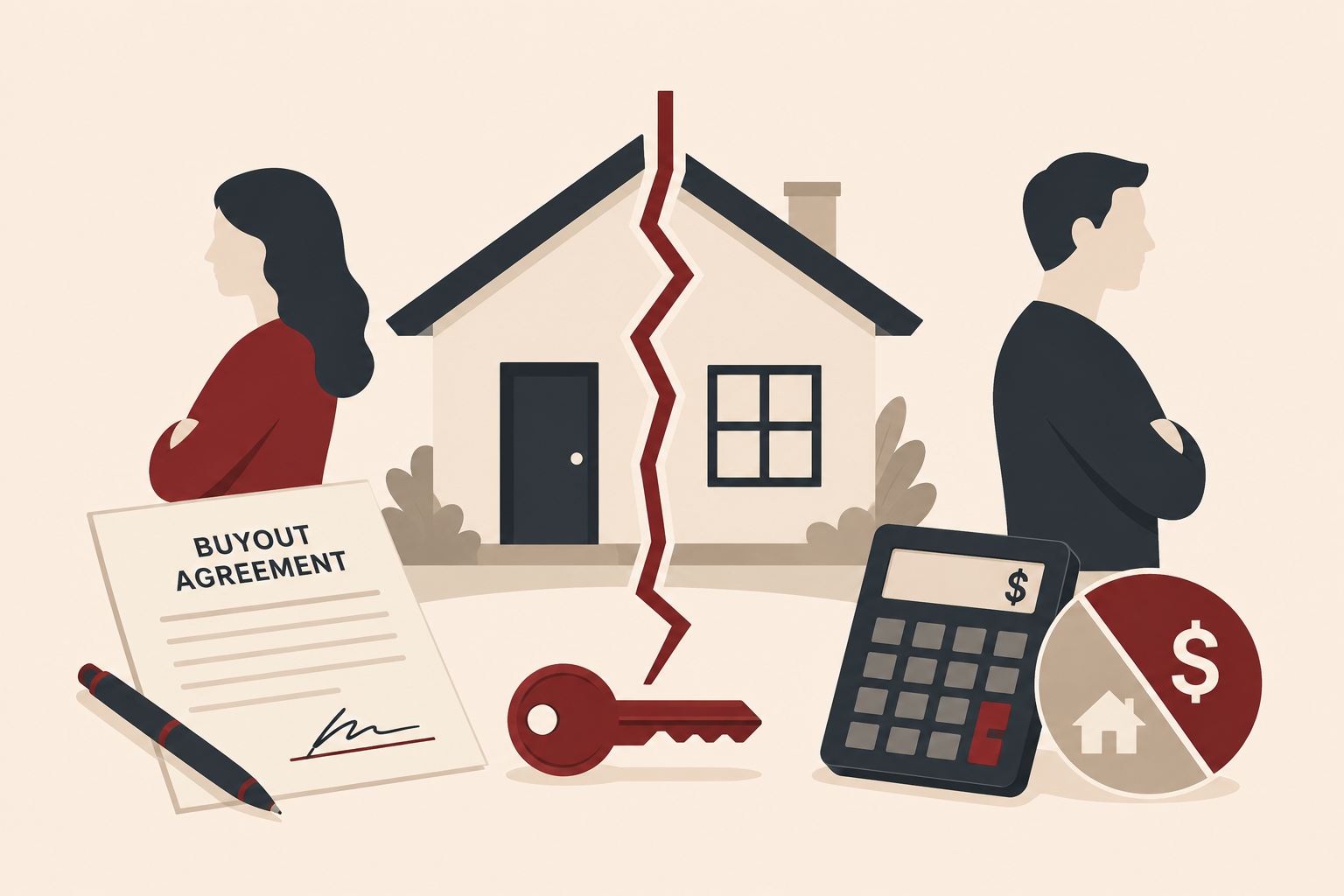 A Texas couple contemplating a house buyout during divorce