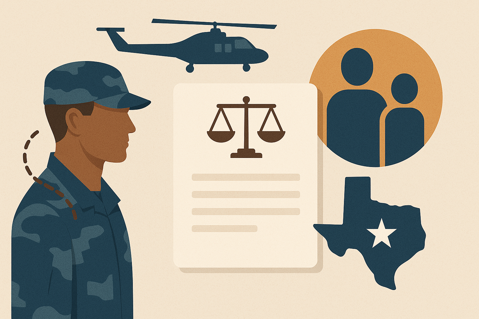A Texas military serviceman considering symbols of child custody