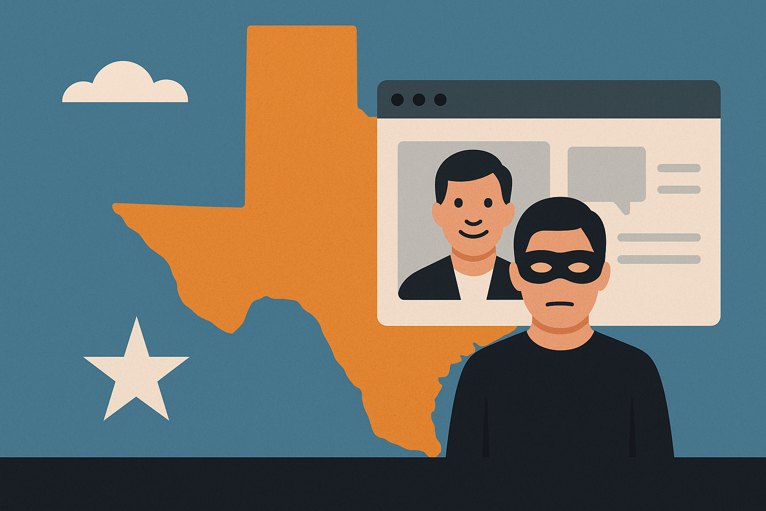 A Texas man involved in an online impersonation scam