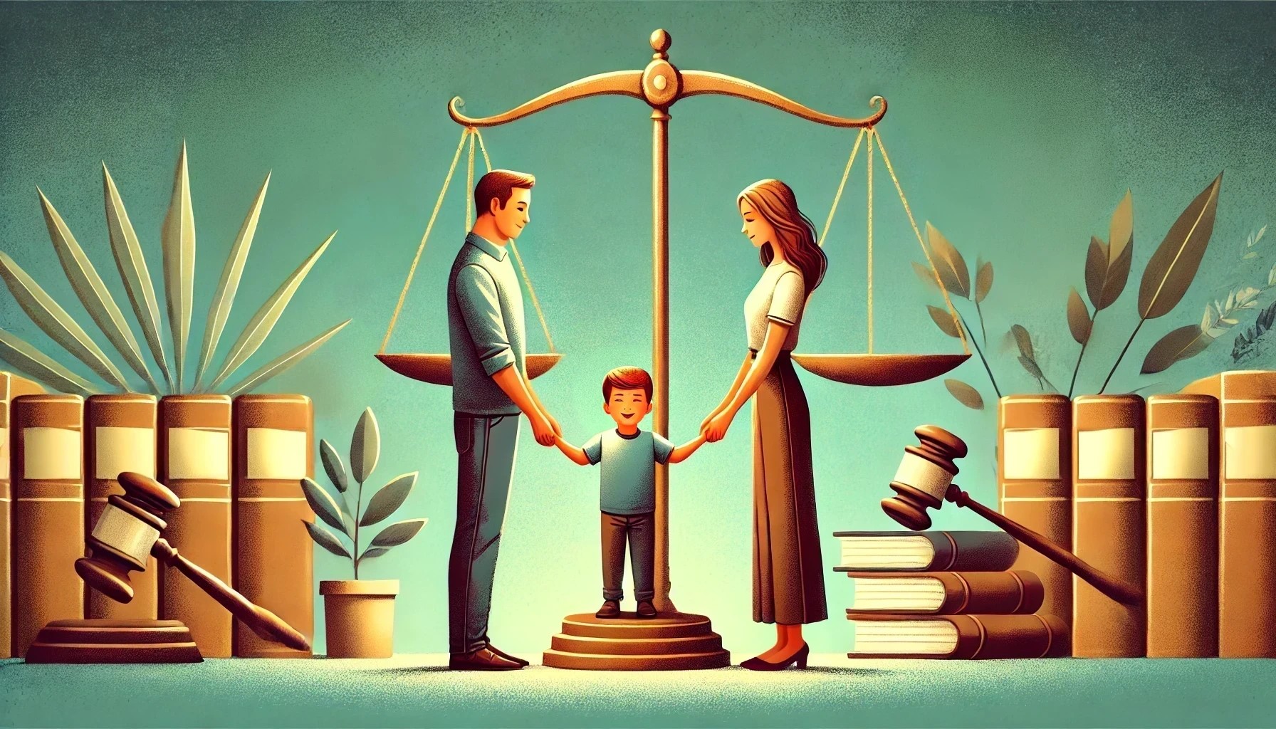 Child holding hands with parents who have decided on a Texas custody arrangement
