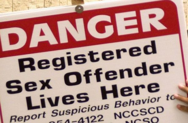 Sex Offender warning sign