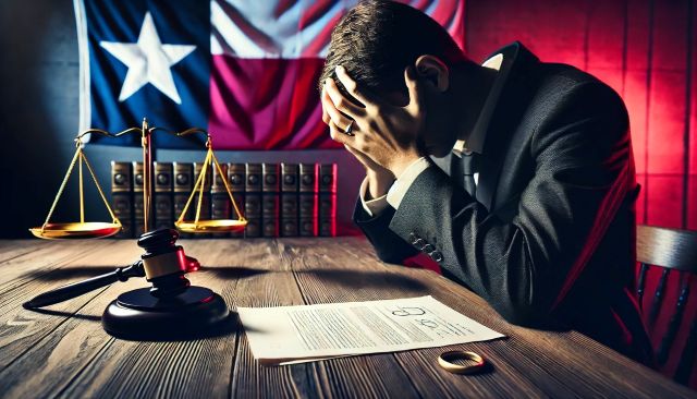 Texas man stressed about his divorce proceedings.