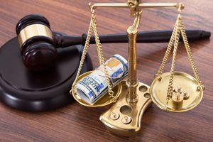 Gavel and scales of justice.