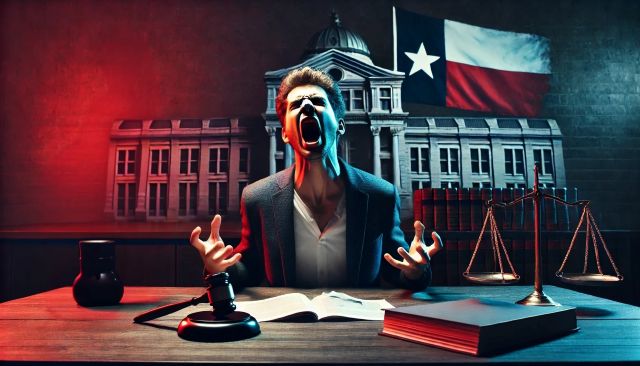 Texas man not acting appropriately during his divorce.