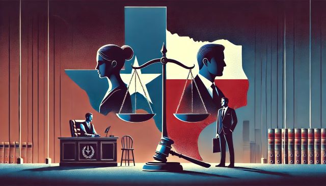 Image representing a couple going through divorce in Texas.